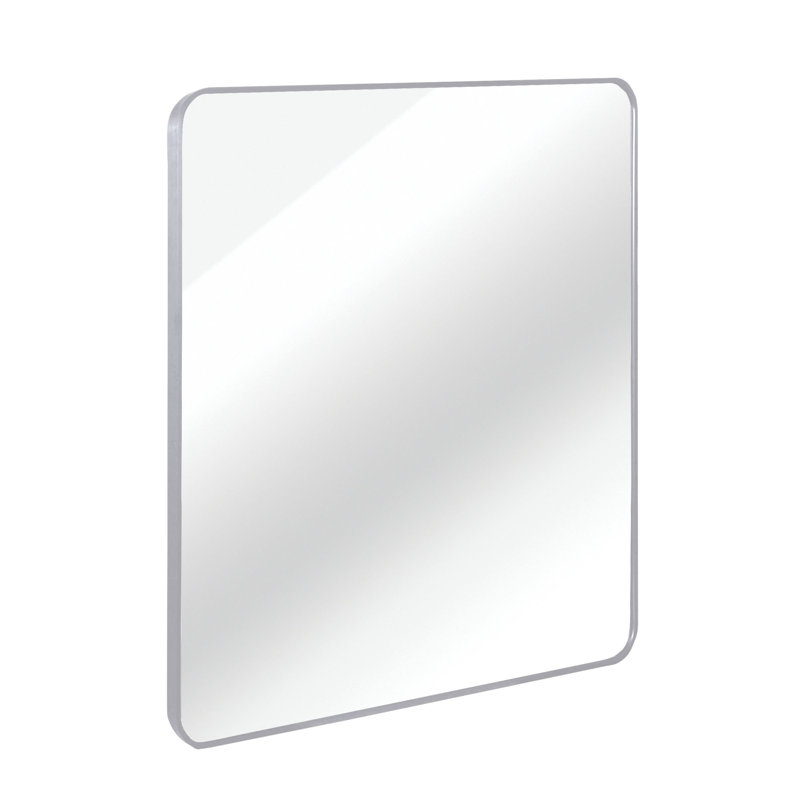 Metal Square Wall Mirror, Silver