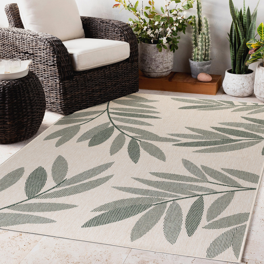 Duo Weave Trailing Leaves Green