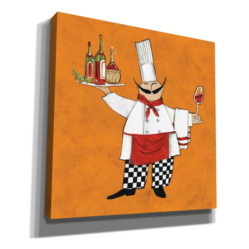 «Vino Chef in Color» par Anne Tavoletti, art mural sur toile, H 12 po x l 12 po x P 0,75 po