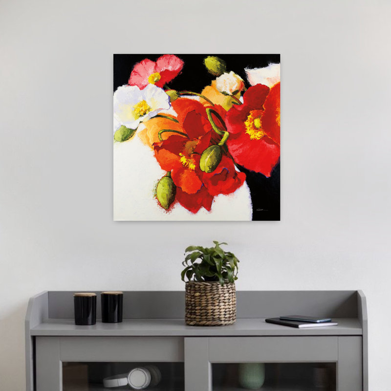 Mon audace I, coquelicot contemporain, H 18 po x l 18 po
