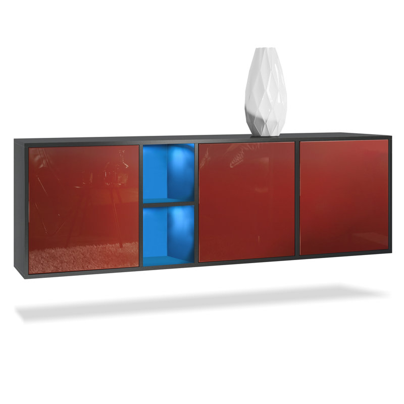 Argaki 182cm Sideboard, With LED, Bordeaux
