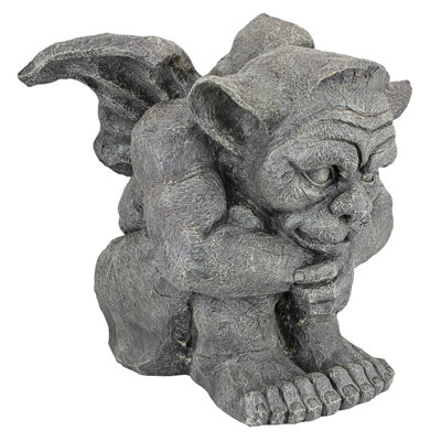 Statua In Pietra Gargoyle Accovacciata Statua Da Giardino Resistente - Foto 9