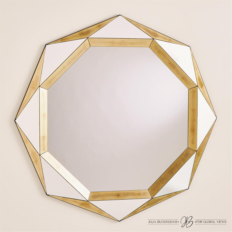Julia Buckingham Faceted Gold Leaf Oversized Mirror 44.5"