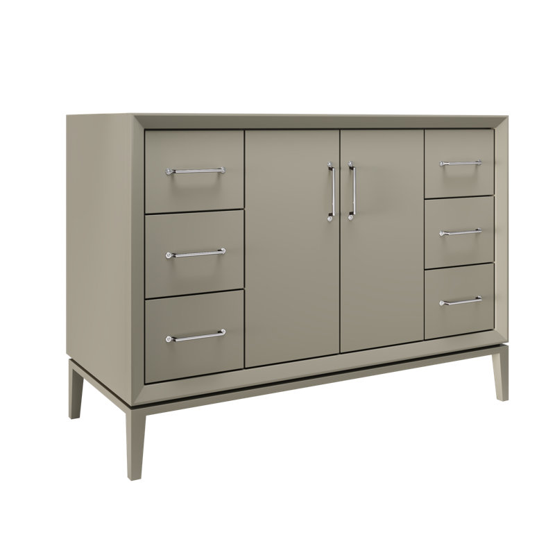 Alexandra Single Extra Wide Bath Vanity, French Olive, 48", Polished Chrome