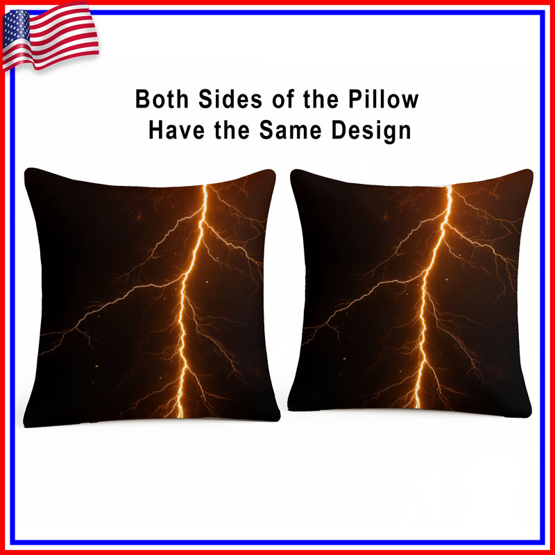 Coussins lumineux Bright Lightning Bolt, 16 x 16 inches