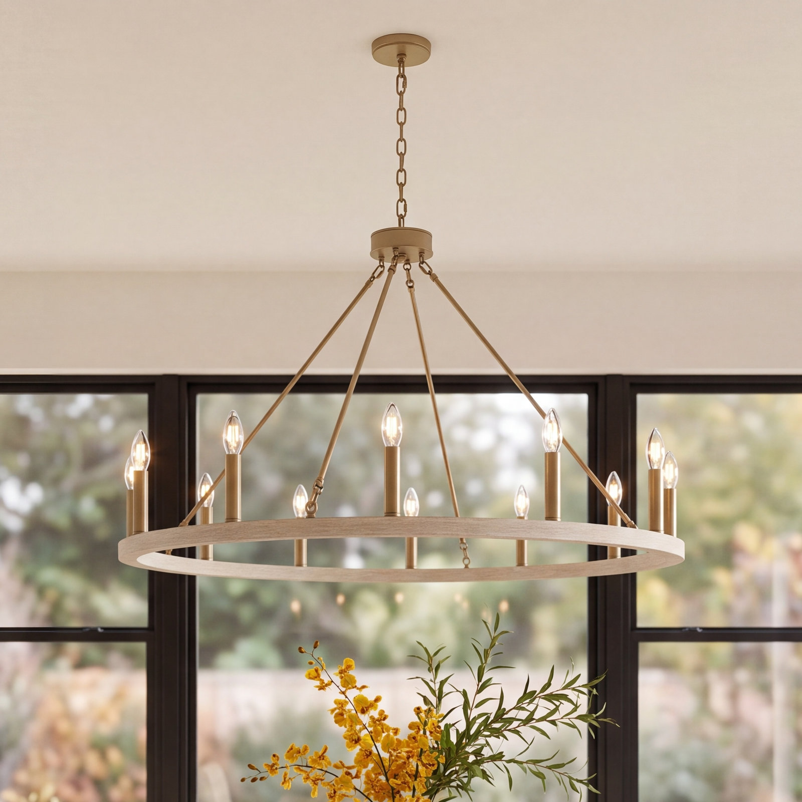 Madalyn 12-Light Chandelier, Driftwood/Brass Dust