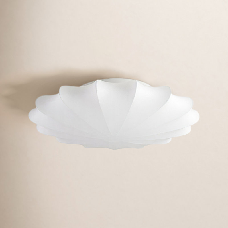 Plafonnier semi-encastré en soie Aneve, H 8,66 po x l 15,75 po x P 15,75 po