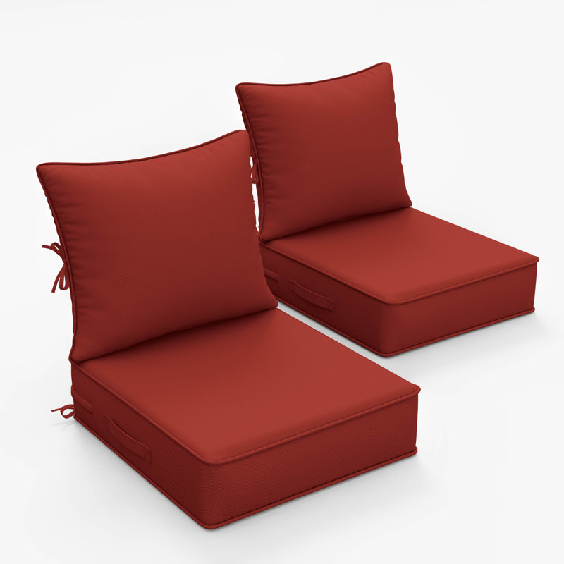 Outdoor Seat / Back Cushion, 22" W x 24" D, Rust Red