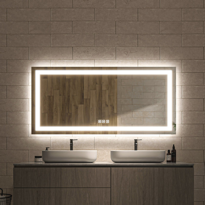 Ulrika Flat LED Mirror, Rectangle, 60" x 28"