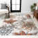 Jasire Modern Botanical Flower Orange/Blue/Cream Rug