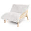 Chaise longue avec coussins 3-en-1, fauteuil inclinable et dormeur ivoire-346072944