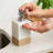 Corban Natural Marble and Mango Wood Liquid Soap Dispenser with Stainless Steel Pump