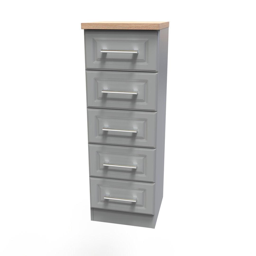 Fully Assembled Berti 5 - Drawer Chest of Drawers