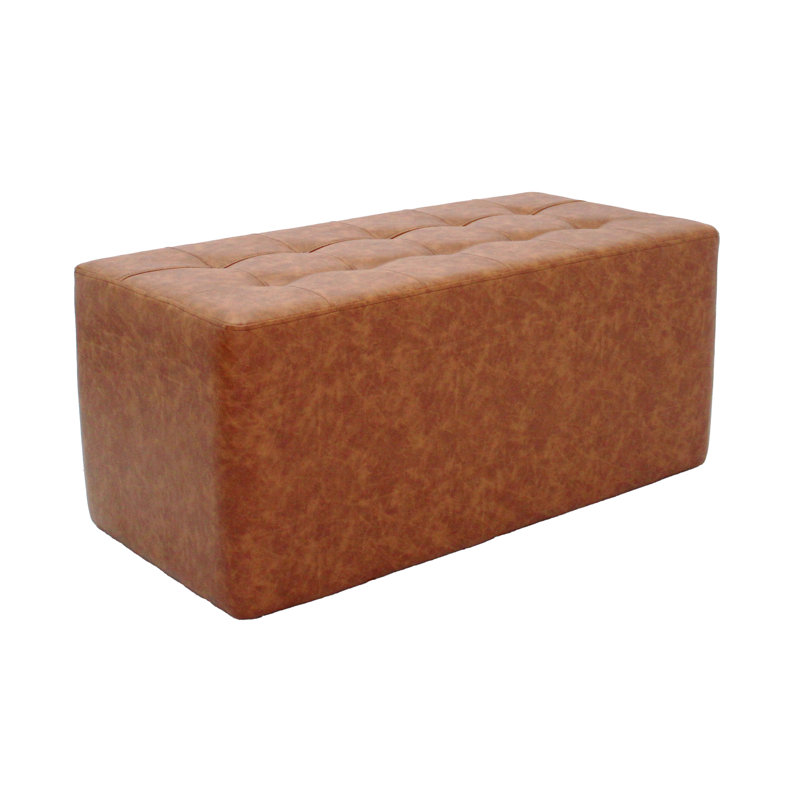 Repose-pieds capitonné, Polyuréthane brun