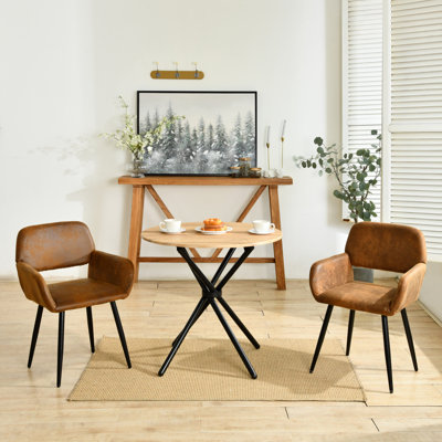 Ensemble de salle à manger moderne 3 pièces Harjovan, 2 chaises rembourrées pour les petits espaces