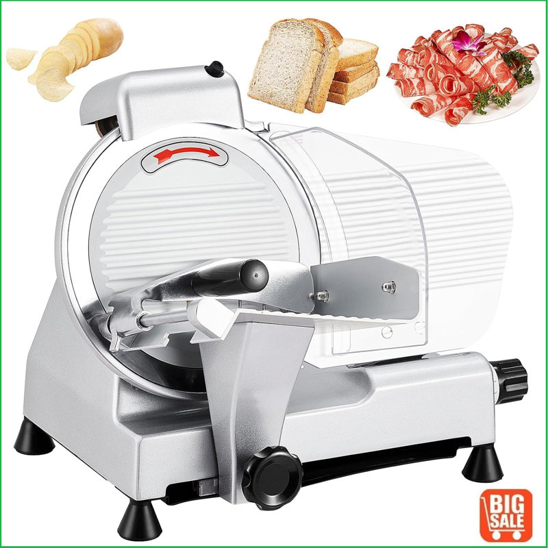 Silver 10" Electric Meat Slicer with Alloy Steel Blade