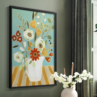 «Joyful Blossoms I», reproduction encadrée - bois massif