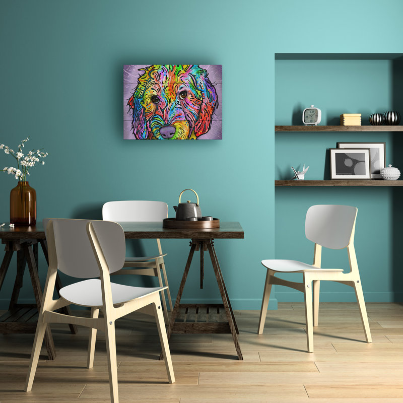 «Sweet Poodle», impression, Aucun mat, H 12 po x l 16 po x P 0,5 po, Latte en bois