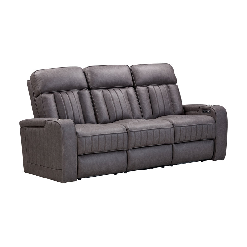Canapé inclinable électrique avec table rabattable, Polyester gris