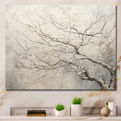 Arbre monochrome, chuchotement de beige - Art encadré arbre monochrome