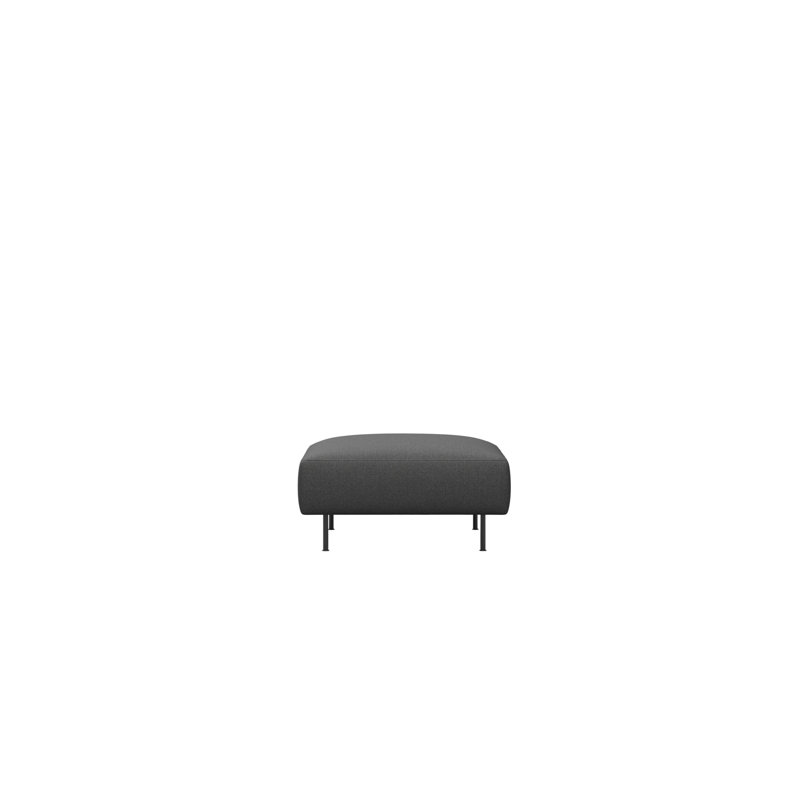 Collar Ottoman, Dark Gray Polyester