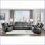 Fauteuil oscillant inclinable, similicuir gris moderne bicolore de qualité supérieure | Gris clair | Bois massif