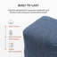 Repose-pieds rembourré 20 "bleu indigo Marta-117292678
