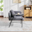 Fauteuil de loisir, fauteuil de détente avec petite table et coussin de dossier, chaises rembourrées modernes avec pieds en métal et poches latérales, canapé simple
