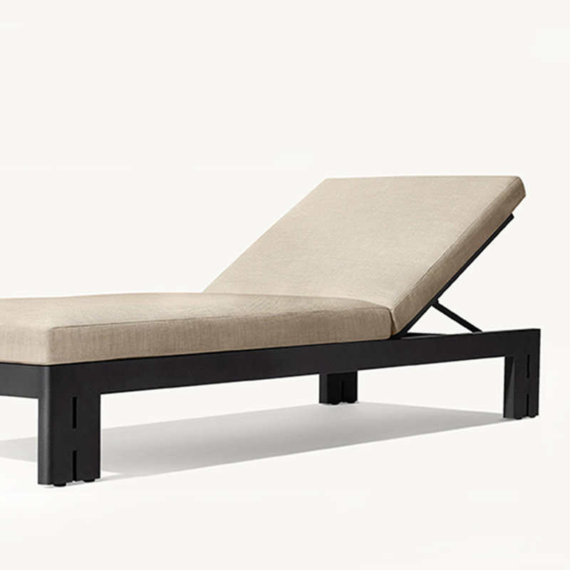Chaise longue d'extérieur tout aluminium en aluminium