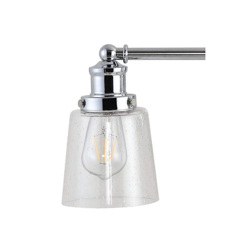 Reba Iron/Seeded Glass Classic Cottage LED Vanity Light, 3
