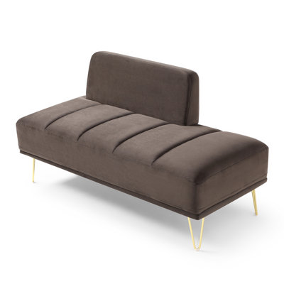 Modern End of Bed Bench,Velvet Fabric Upholstered 2 Seater Sofa -  Everly Quinn, EF2A497D664546C3A2CEA9A70CF9EA84