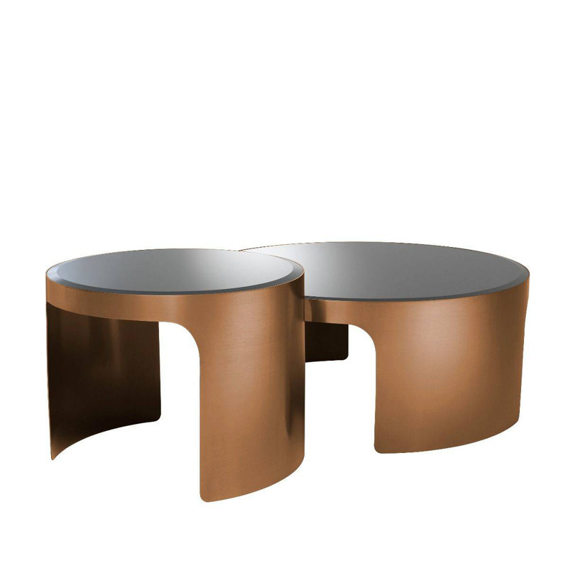 Piemonte Glass Nesting Coffee Table, Brown