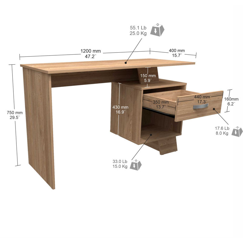 Kamuran Writing Desk, Brown
