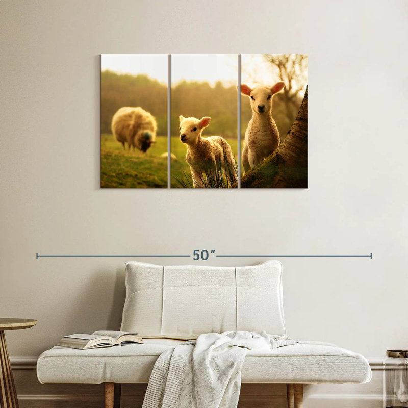 Brampt Baby Lambs, 24" H x 38" W