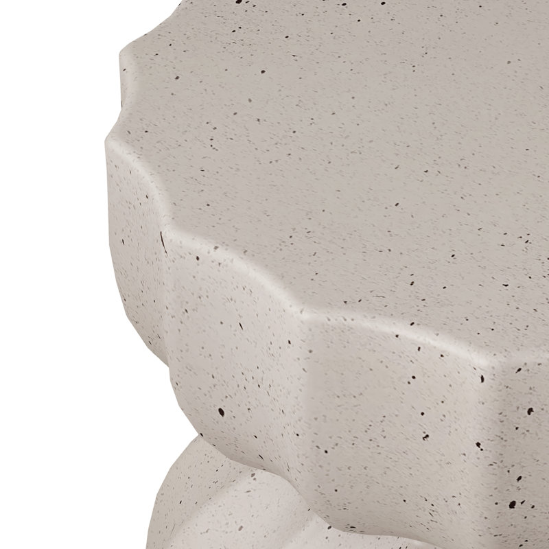 Table basse et table d'appoint 13 "en ciment blanc imperméable 13", idéale pour le patio, le jardin, le balcon à l'intérieur, sans assemblage, haute résistance