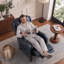 Fauteuil inclinable à pousser avec pédale allongée pour les utilisateurs de plus de 6 pieds-133217415-133664526