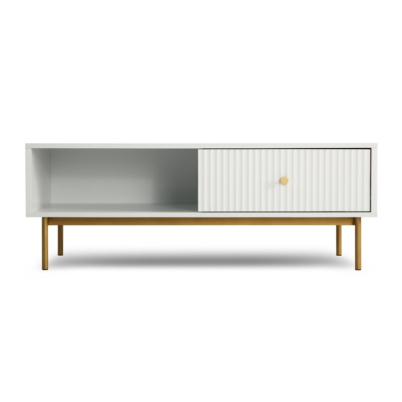 Ahdia Four Leg Coffee Table with Storage, White