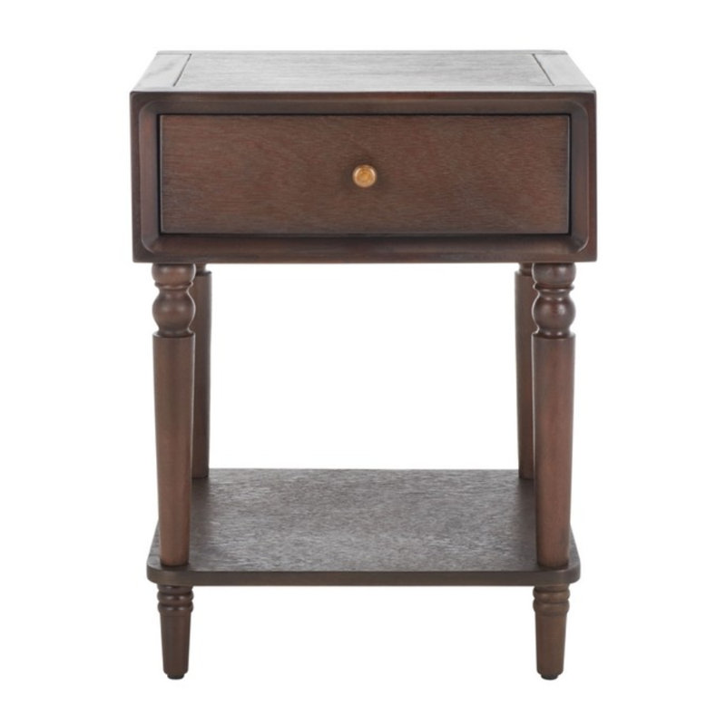 Table d'appoint avec rangement Seana, Noyer