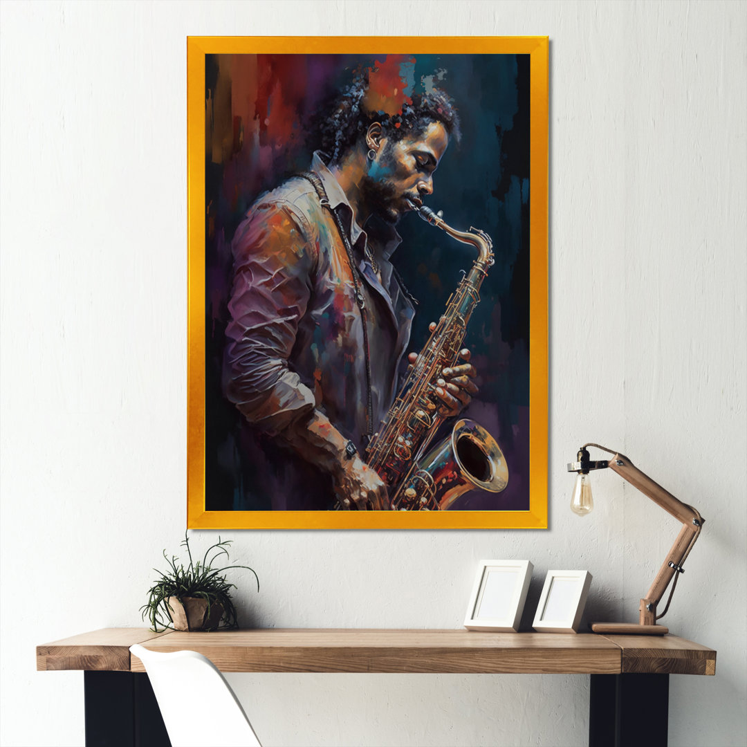 " Saxophone Player On Stage III " Wildon Home® Frame 