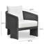 Black Rattan Performance Fabric Outdoor Armchair