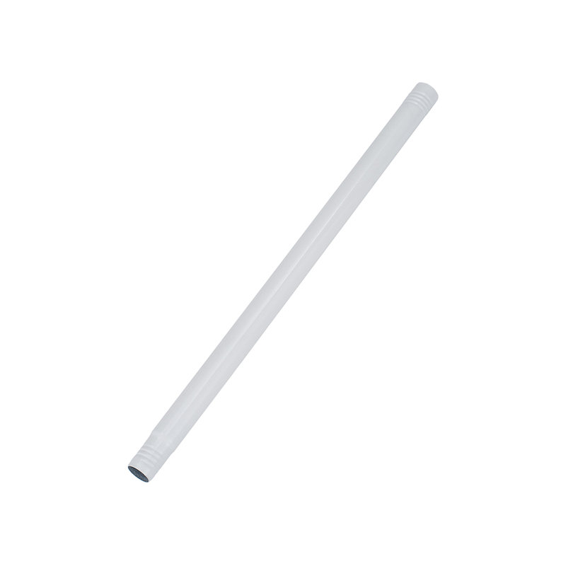 Natural Stainless Steel Adjustable 45cm to Bay Window Single Curtain Rod, 6cm H x 130cm W x 6cm D, White