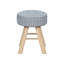 Velours rond 12 po gris avec pieds en bois stables et rembourrage en mousse rembourré moderne