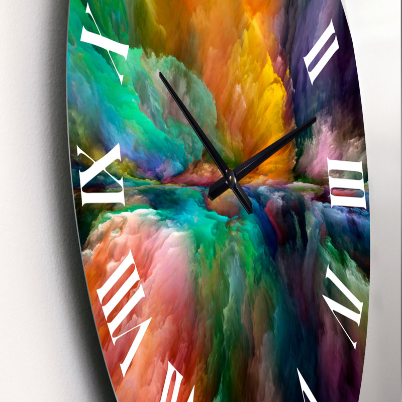 Nuage coloré et foncé dégradé - horloge murale moderne, Petit