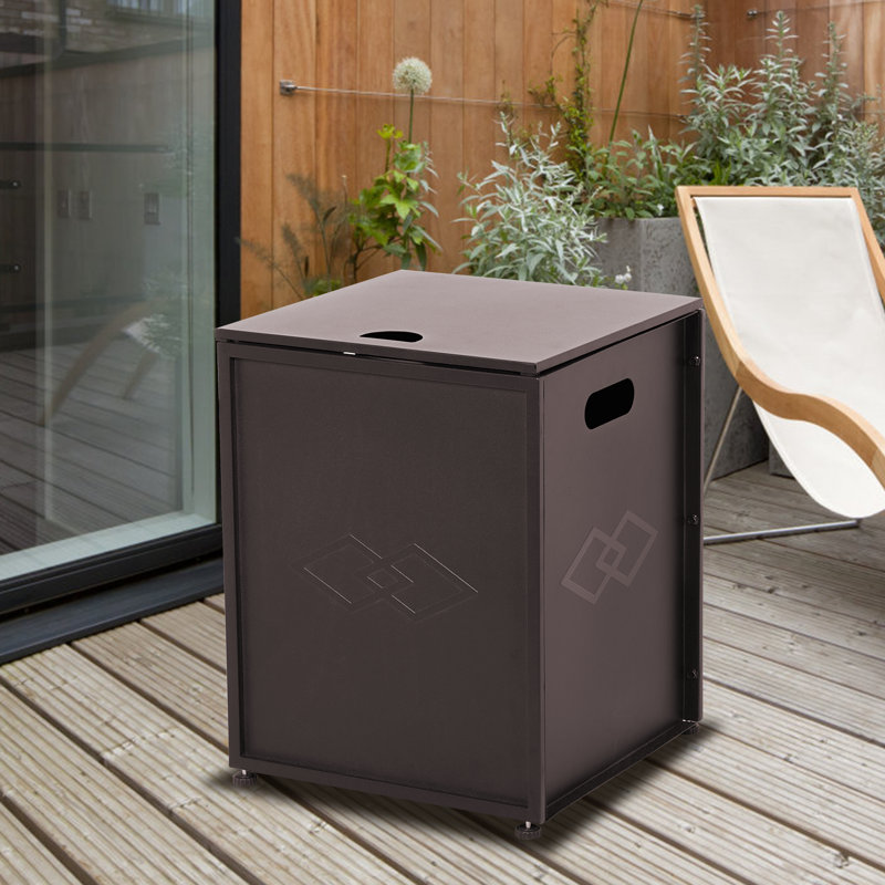 Table d'appoint avec réservoir de propane pour foyers d'extérieur au gaz - table d'appoint avec réservoir de propane de 20 lb pour foyer d'extérieur, barbecue au gaz, plaque chauffante et poêles au propane
