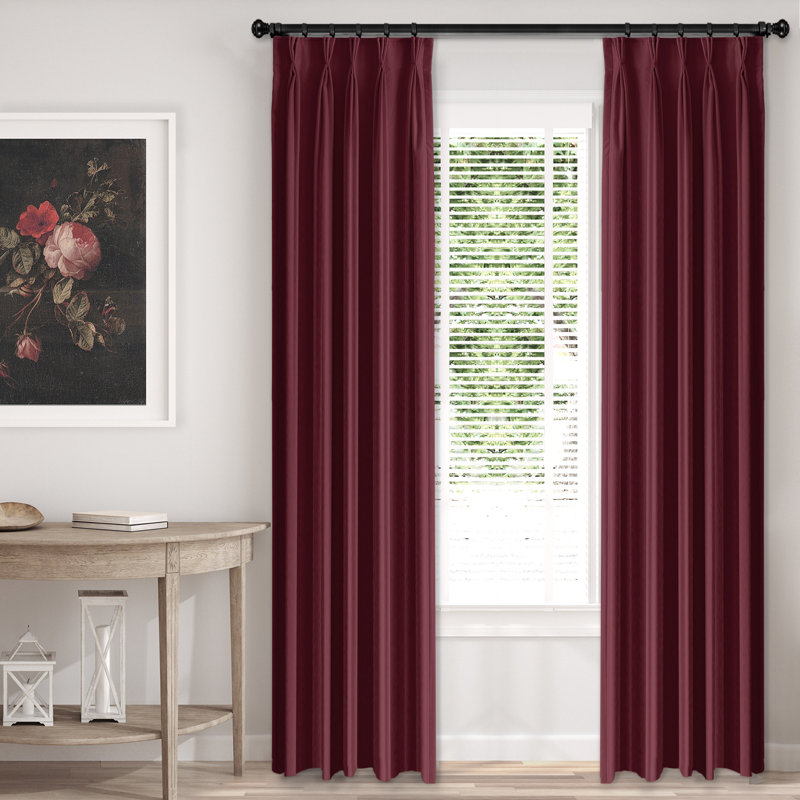 Velvet Room Darkening Curtain Pair, 40" x 132" , Red