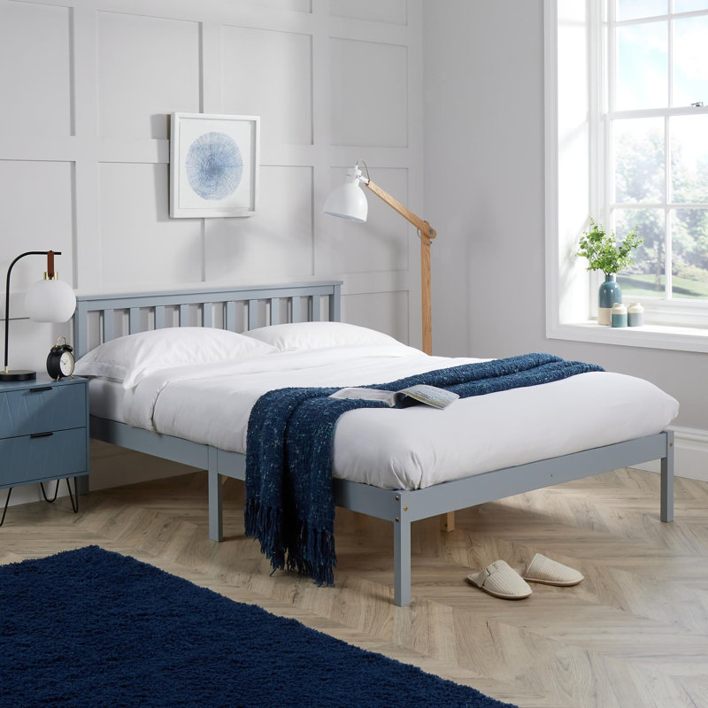 Altamont Solid Wood Low End Bed Frame, Grey, Small Double (4')
