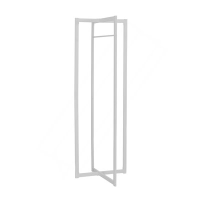 Coat Rack, Hall Tree, Free Standing, Hanging Bar, Entryway, 72"H, Bedroom, White Metal, Contemporary, Modern