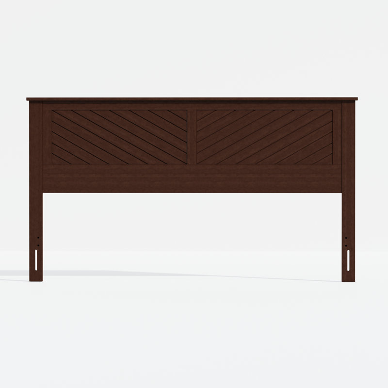 Chalco Solid Wood Headboard With Chamfer, King, Walnut