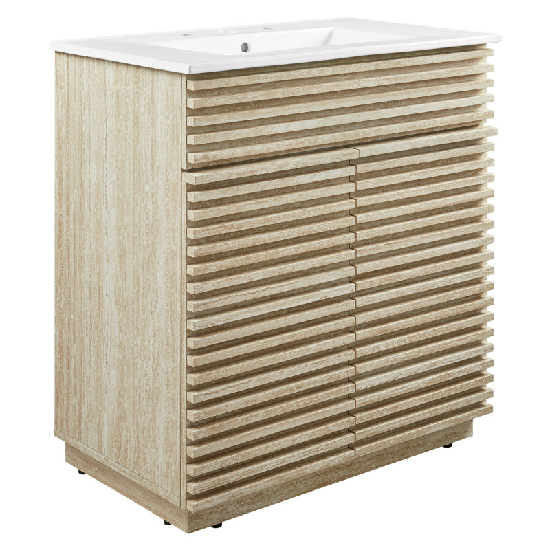 Meuble-lavabo blanc avec lavabo 30 po Render