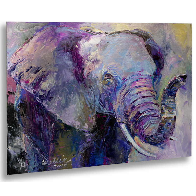 « blue éléphant », reproduction de peinture à l’acrylique sur aluminium brossé